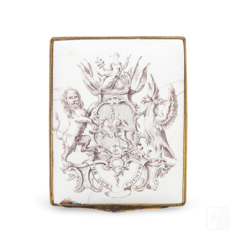 A rare Battersea enamel Anti-Gallican Society snuff box, circa 1753-56 - 图6
